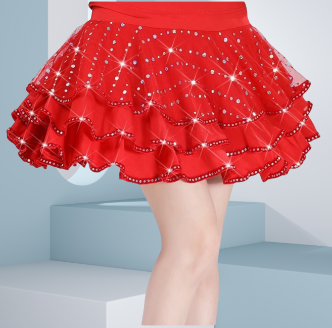 쌍천 스커트 스팽글 공연복 라틴 댄스 스커트 아랑 고고 장구 치마 A25022001