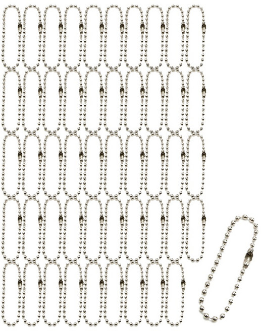 칼라군번줄 WDS, 50개, 실버