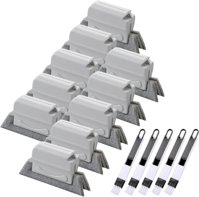 블랑몰랑 쉬운 창틀 틈새 청소브러쉬 2종, 10개, 블랑몰랑그레이