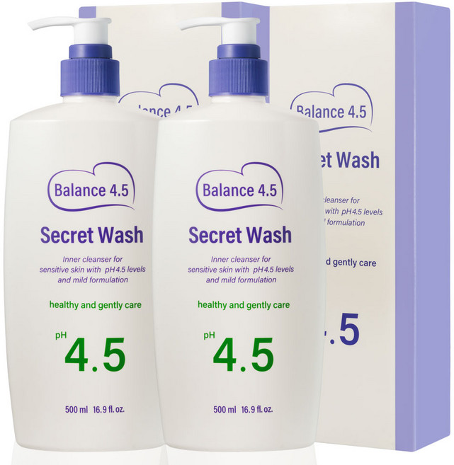 터치미 밸런스 4.5 시크릿워시 여성청결제 대용량, 500ml, 2개