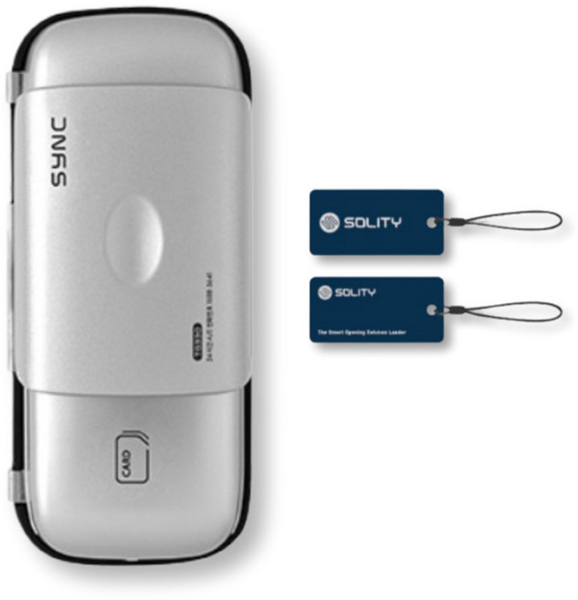 혜강 솔리티 클립형 TG330 번호키 카드키 유리문도어락전용, 자가설치, 양문(걸쇠추가)