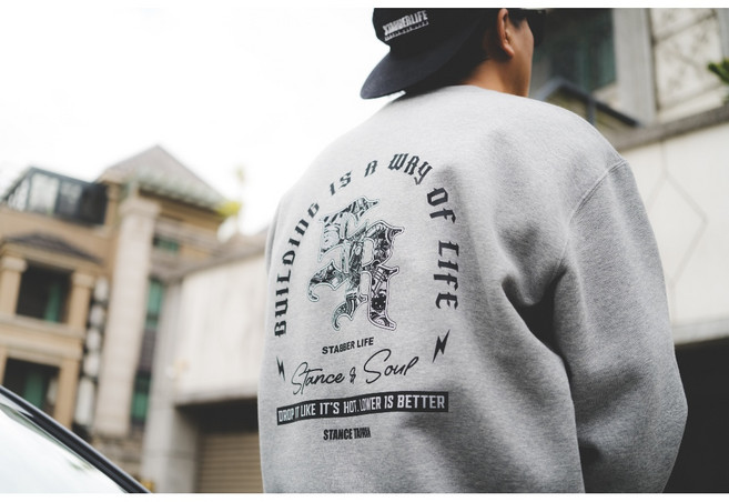 STABBER ROOTS 姿態靈魂 大學TEE, 灰色,XL, 1個