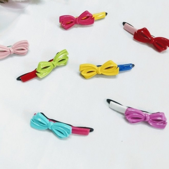 hong co 앞머리 헤어클립 리본헤어핀 헤어고정핀 머리핀 리본 일자삔