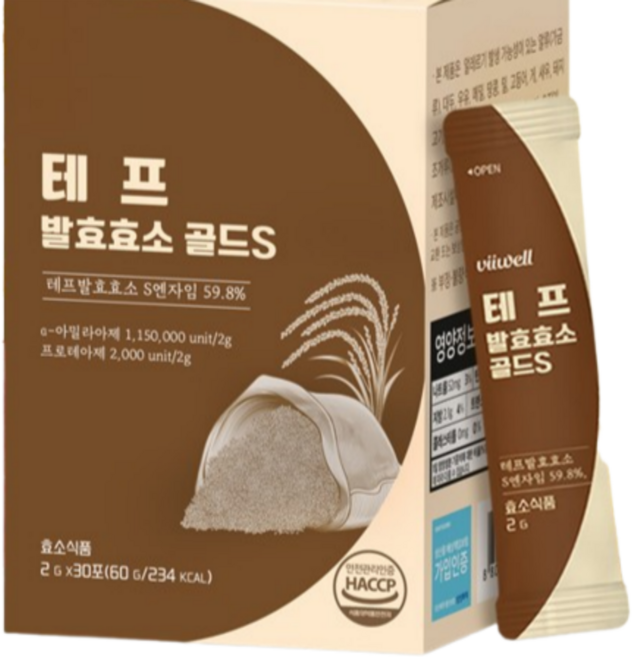 자연발효 테프 발효 효소 식약청인증 HACCP, 10개, 60g