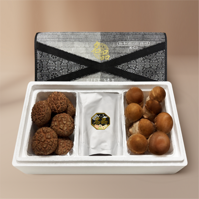 [버섯1번지] 더 건강한 프리미엄 참송이 표고버섯 선물세트, 1세트, 최고급 참송이&표고버섯 350g