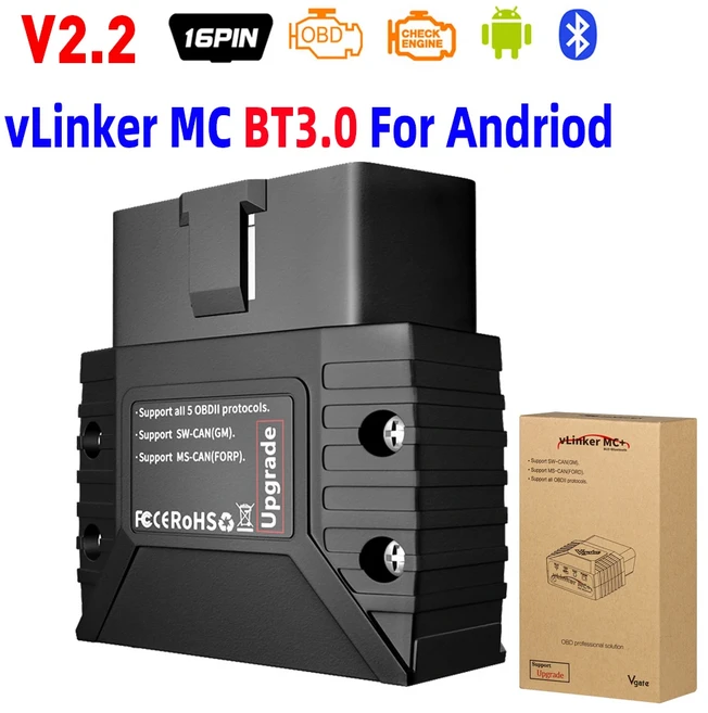 Vgate vLinker MC + V2.2 블루투스 4.0 BT3.0 OBD 스캐너 자동차 진단 도구 IOS 안드로이드 PK V1.5 ELM327, 01 빠른  Mainland, 02 VLinker MC BT3.0