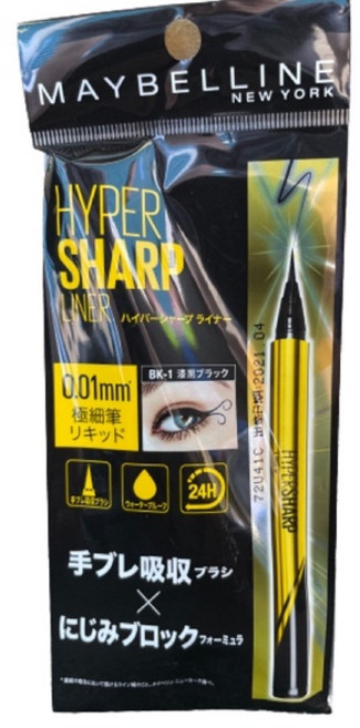 Maybelline媚比琳 超激細抗暈眼線液，持久不暈染，精準勾勒，打造完美眼妝, 黑色, 1個