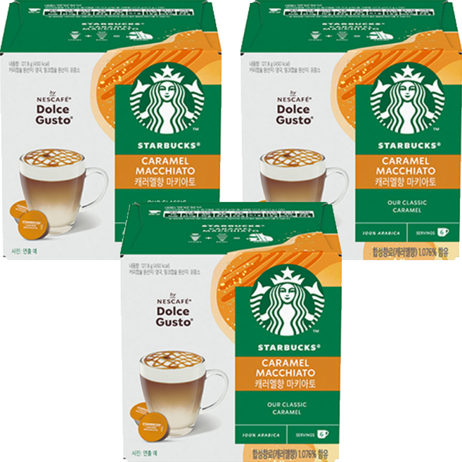 돌체구스토 스타벅스 카라멜 마끼아또 캡슐커피 2종 x 6p, 3세트