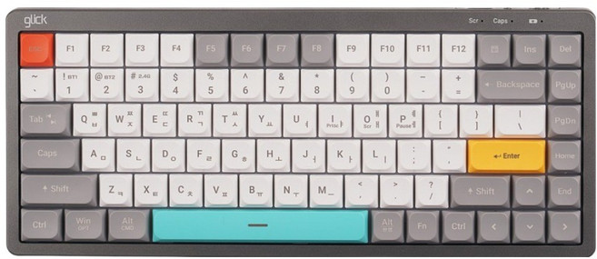 지클릭커 오피스프로 사일런스L 블록 로우프로파일 무소음 84키 무선 블루투스 키보드, 스톤 블록, WK80, 제조사축