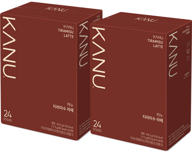 맥심 카누 티라미수 라떼 24T x 2개 +사은품랜덤증정(ID당1개), 24개입, 17.3g