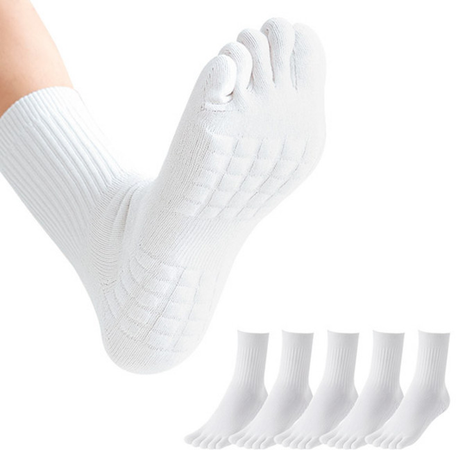 리츠제이 스포츠 남성 발가락 쿠션 중목 양말 5개 세트