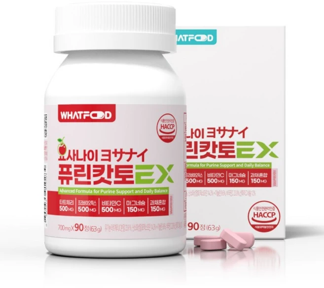 왓푸드 요사나이 퓨린 캇토 EX (700mg x 90정) 요산 5중 케어, 90정 본품 - 쿠팡