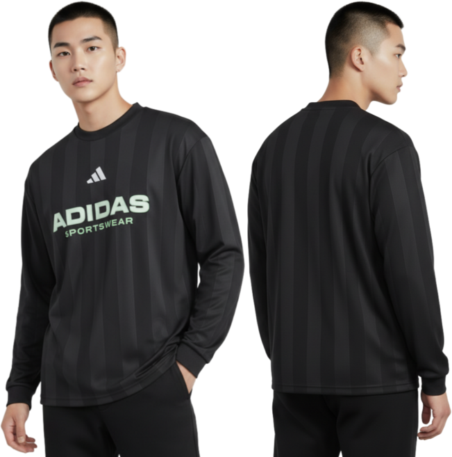 아디다스 롱슬리브 긴팔티 남성 축구 저지 헬스 운동복 데일리 맨투맨 쭉티 이너 블랙 루즈핏