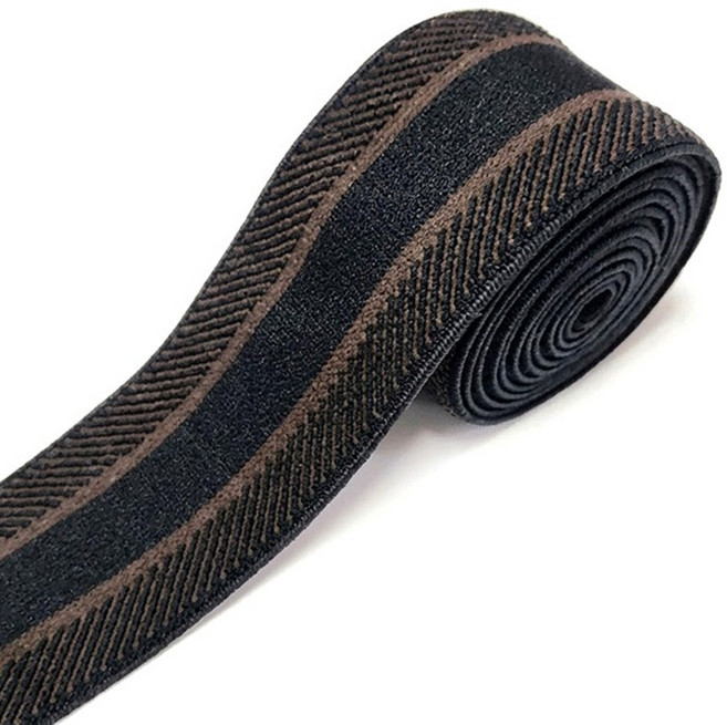 [청라핸즈] 탄력 스판밴딩 허리고무밴드 40mm 사선 브라운 (16-548)