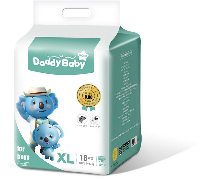 대디베이비 골드 팬티기저귀 남아용 특대형, 특대형(XL), 36개