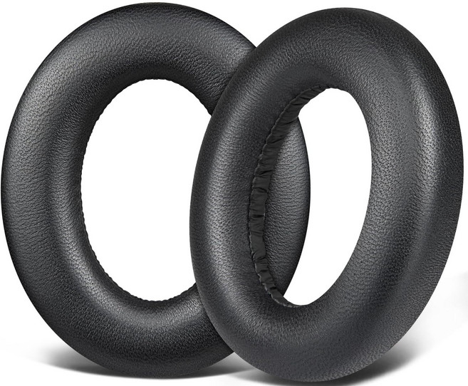SOULWIT 교체용 양가죽 이어패드-호환 젠하이저 모멘텀 Sennheiser Momentum 4/5 오버/어라운드 이어 무선 /HDB 630 헤드폰 고밀도 소음 차단 폼 쿠션, 1세트, Black