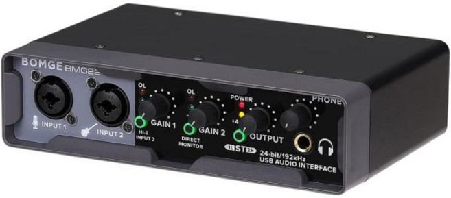 봄게 USB 오디오 인터페이스 24비트/192KHz XLR 팬텀 파워 직행 모니터링 루프백 기능 PC 녹음 스트리밍 기타리스트 보컬리스트 팟캐스터용, 봄게 USB 오디오 인터페이스 24비트/192KHz X