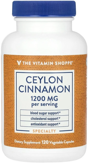 The Vitamin Shoppe Ceylon Cinnamon 120 Vegetable Capsules 600 mg per Capsule, The Vitamin Shoppe, Ceylon Cin, 1개 - 쿠팡
