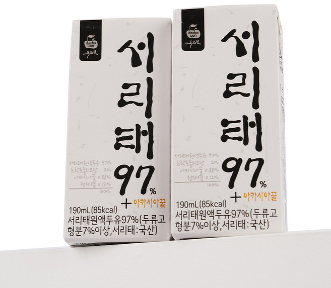 두보원 서리태97두유 40개입/프리미엄검은콩 국산서리태콩 100% 고단백 벌꿀함유 콩물 콩국수.무첨가 블랙푸드 영양간식 효도선물 멧돌두유, 190ml, 40개