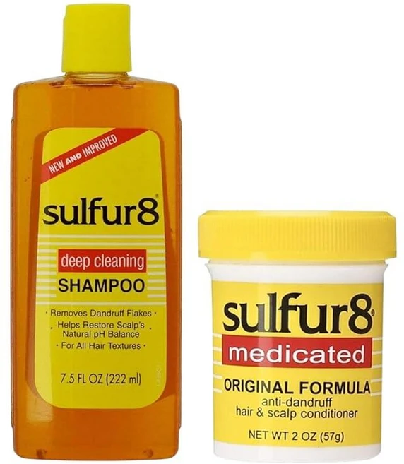 Sulfur8 비듬 방지 모발 및 두피 케어 듀오 샴푸 212.6g7.5온스 컨디셔너 포함 56.7g2온스 - 유황 살리실산 약용 트리트먼트 139709, 1 - 쿠팡