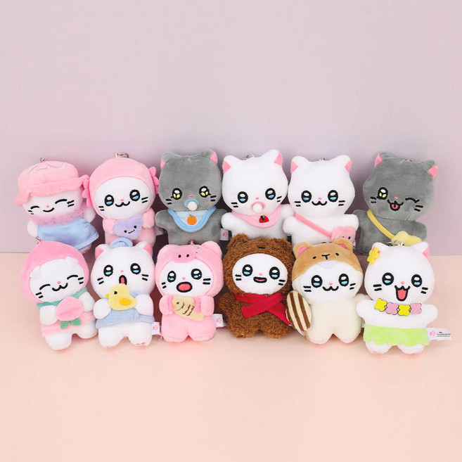 [ 냐한남자 미니 인형키링 (9종 중 1개) ] 캐릭터키링 귀여운키링 키링악세사리 가방고리 데일리키링 캐릭터굿즈 미니키링 키고리 학생선물 가방악세사리, 1개, 햄토리춘배