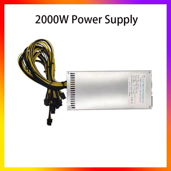 2000W 전원 공급 장치 마이닝 ETH 리그 2U 마이너 GPU PSU (PCI 6핀 및 팬 포함) 80 PLUS 골드 BTC 120V 11