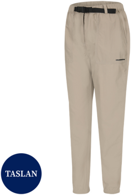 험머 여성 H3 스포츠 아웃도어 캠핑 타슬란 버클 벨트 조거팬츠 베이지