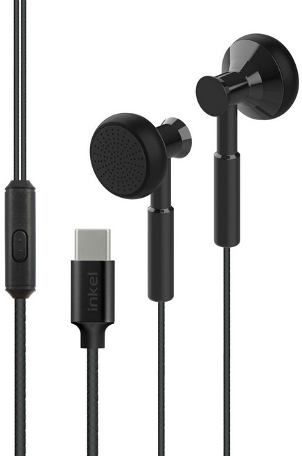 인켈 C타입 유선 이어폰 오픈형 마이크 내장 애플 삼성 갤럭시 아이폰 호환 고음질 실속형 IK-WE100, 블랙