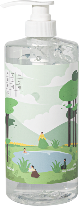 [쿨링 진정] 아리라끄 대용량 알로에 수딩젤 97% 1000ML 무알콜 무향료 수분진정 알로에팩, 1개, 1L