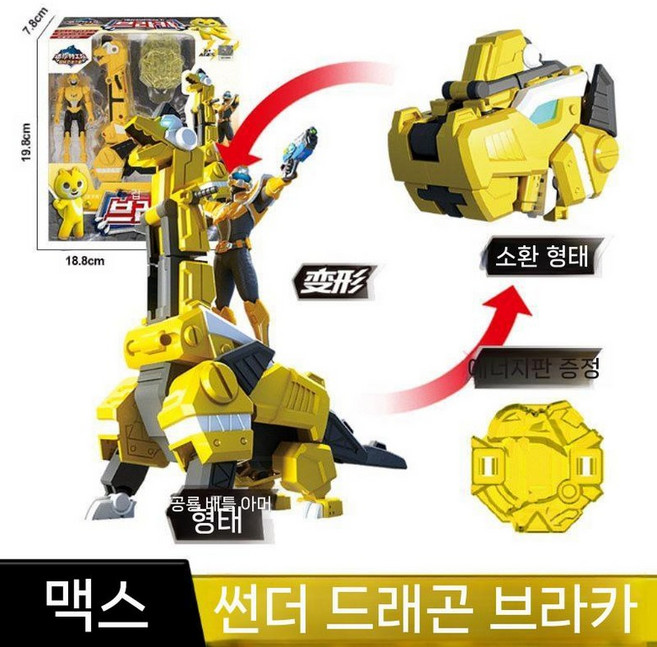 미니특공대 변신 로봇 세트 공룡피규어세트, 브론토사우루스 맥스+마스크
