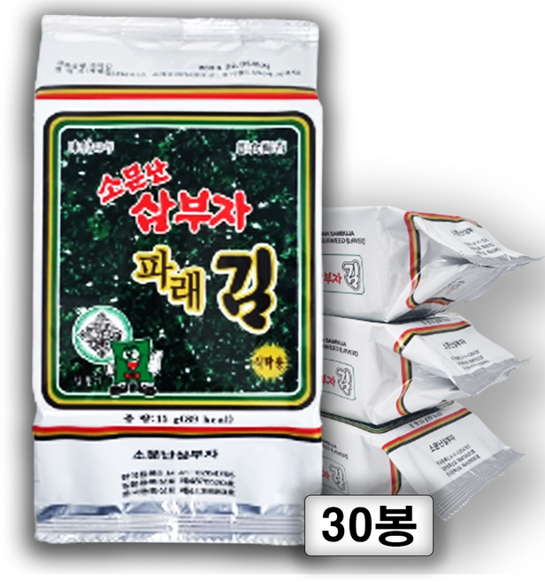 소문난 삼부자 파래 식탁김 15g x 30입, 30개