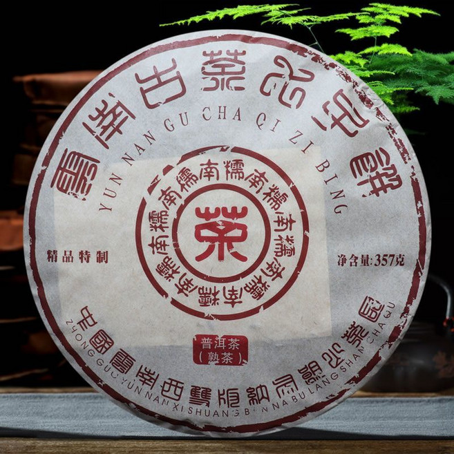 보이차 유기농 생태차 윈난 고산차 멍하이 브라운 산 보이차 보이숙차, 357g, 1개입, 1개