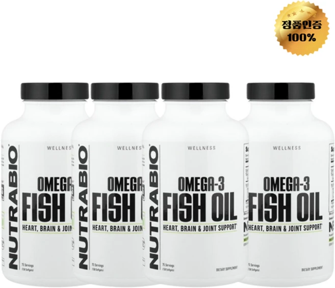 2+2 뉴트라바이오 오메가3 피쉬 오일 1000mg 소프트젤 150정, 4개, 150회분 - 쿠팡
