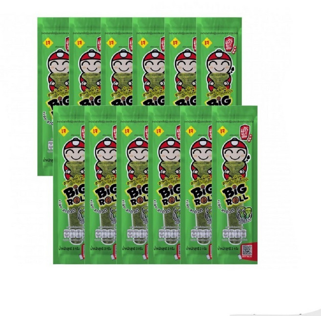 泰國小老闆海苔捲 全素海苔卷 厚切岩烤椒鹽海苔零食, 1個, 原味 12入