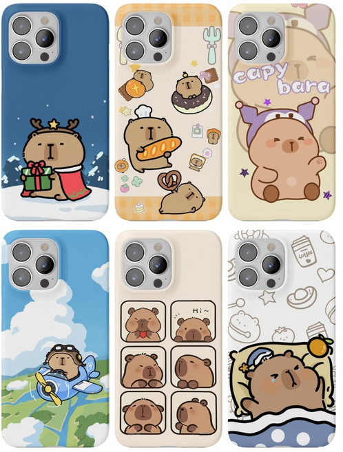귀여운 카피바라 케이스 아이폰5 아이폰6 아이폰7+ 8+ 아이폰7 8 아이폰SE2 SE3 X XS XS MAX XR