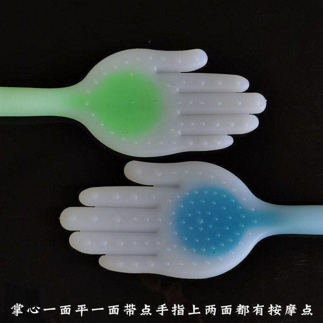 第2代 矽膠養生拍打棒 加大超軟手掌款 按摩錘敲打頸肩膀腿部 拍痧板神器家用, 39.5釐米兩個裝顏色隨機, 1個