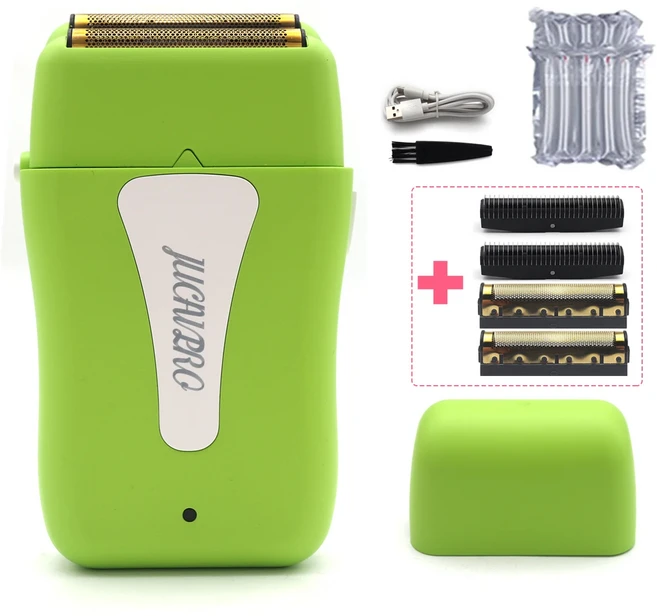 Jucai Pro 10000PRM 전문 전기 면도기 저자 극성 남성용 헤어 트리머 2000mAh 배터리 전기 머리 가위 살롱, 01 Green NetBlade