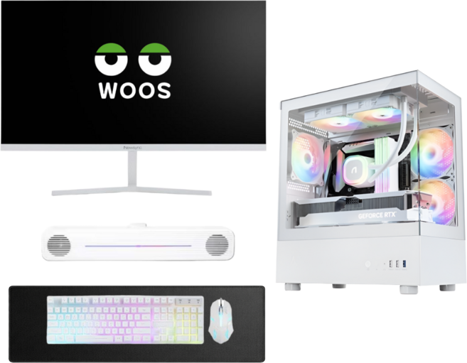 컴퓨터 조립 풀세트 조립PC 게이밍 사무용 고사양 게임용 본체 롤 발로란트 오버워치 배틀그라운드 메이플 피파 로블록스 스타크래프트 마인크래프트 컴퓨터본체 우쓰, 2번 게이밍 풀세트, WIN11 Pro, 256GB, 8GB, 화이트