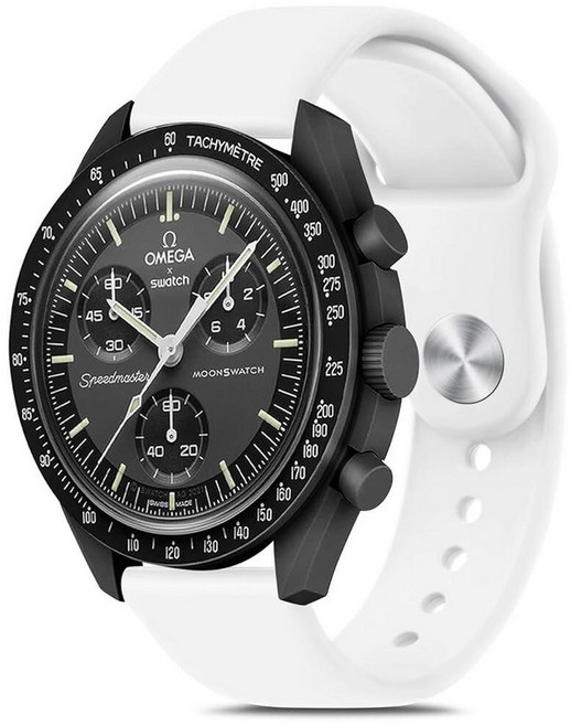 Meliya MoonsWATCH 시계 시계용 밴드 오메가 X 스와치 문스와치 스피드마스터/롤렉스/SEIKO 20mm 시계와 호환되는 부드러운 실리콘 스트랩 스피드마스터 교체