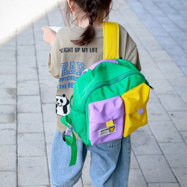 키즈브릭스 투포켓 완전방수 키즈 캐주얼 백팩