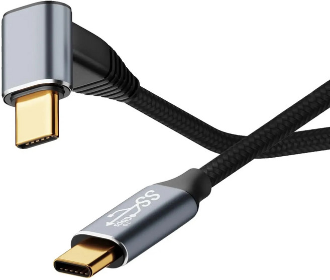 직각 USB C 32 태블릿 스팀 데크 로그 앨리 VR 링크용 고속 충전 코드 C타입 PD QC 5A 10Gbps 4K 60Hz 데이터 케이블 100W, 11)90degree C MC F  1.5m, 1개