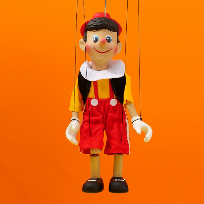 마리오네트인형 체코 프라하 소품 꼭두각시 목각인형 피노키오 인형극, 노란색옷높이30cm, 1개