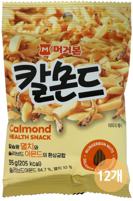 머거본 칼몬드 아몬드멸치 견과 스낵 35g, 12개