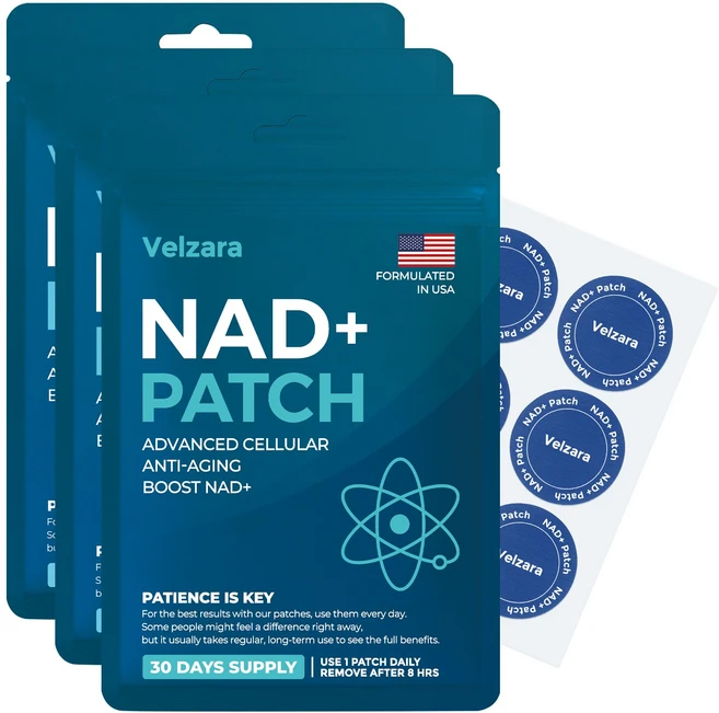 Velzara NAD+ 데일리 패치 | 비건 방수포뮬러 | 세포에너지 활력 집중력 항노화 보충제, 30매입, 3개 - 쿠팡