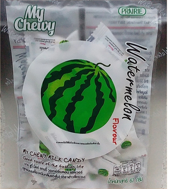 태국 하오리위안 마이츄이 밀크캔디 수박 맛, 10개, 67g