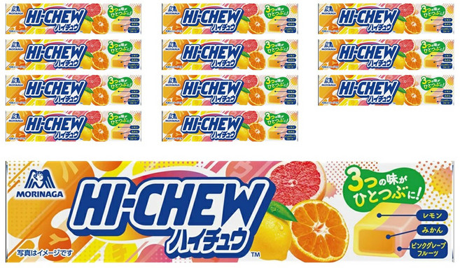 MORINAGA 森永 HI-CHEW 嗨啾 檸檬柑橘粉紅葡萄柚口味 12入, 12個, 55.2g