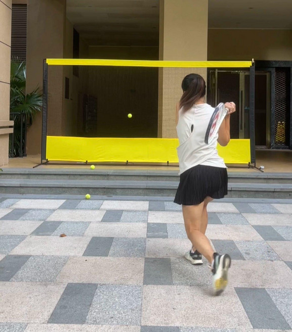 테니스 벽치기 그물 리바운드 셀프 리턴볼 실내 연습기 연습 야외 스윙 장비 이동식 보드, 3.6mx1.8m