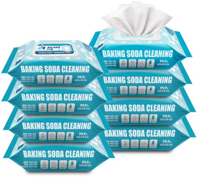 닥터쓱싹 반려동물 안심성분의 청소티슈 8개 배변 위생 소독 냄새제거 얼룩자국 제거 강아지 고양이 소독티슈