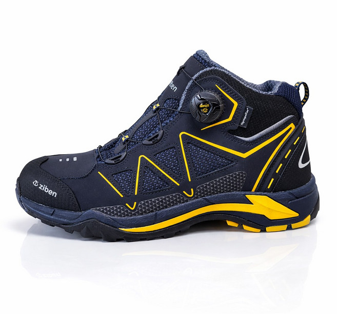 지벤 워킷 안전화 경량 다이얼 6인치 방수 네이비 옐로우 kcs인증 남자 여성 발편한 작업화