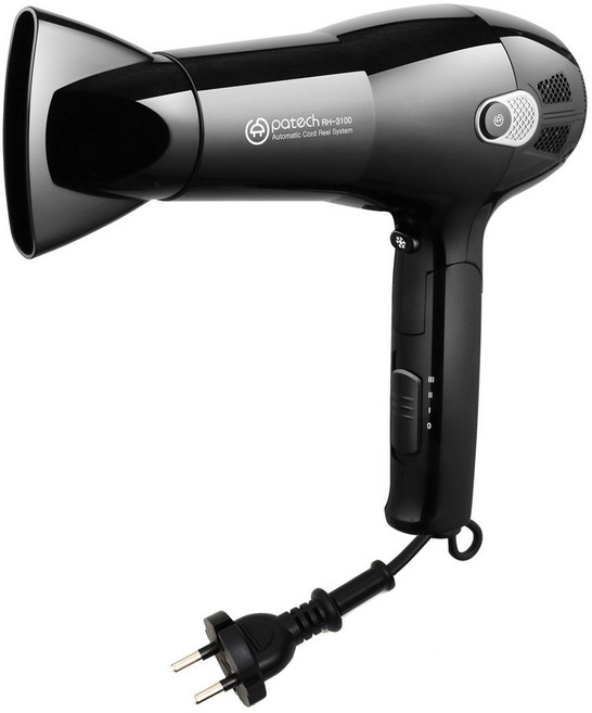 파테크 전문가용 코드릴 헤어드라이기 2000W, RH-3100, 블랙